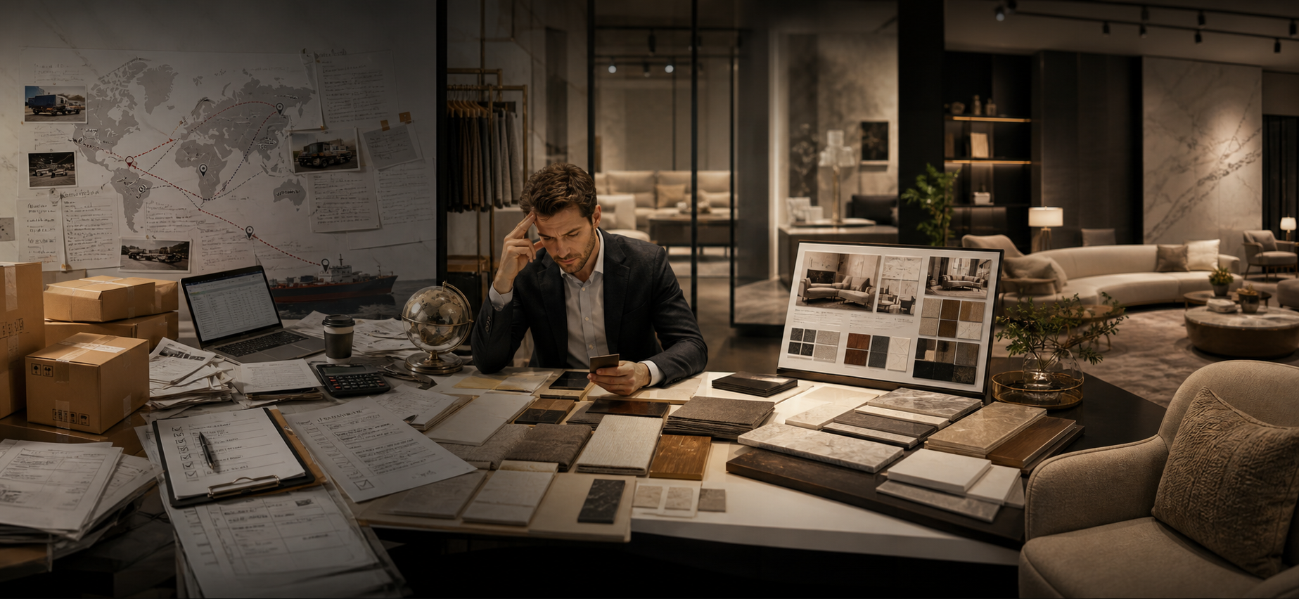 Overseas client feeling overwhelmed by China furniture sourcing, logistics, quality checks, and product choices