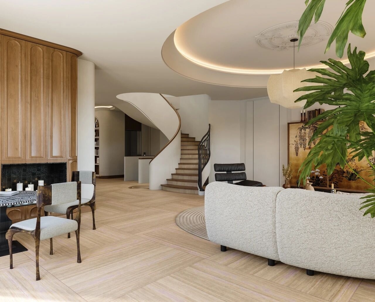 Malaysia Curved Villa Details & Custom Work image 5