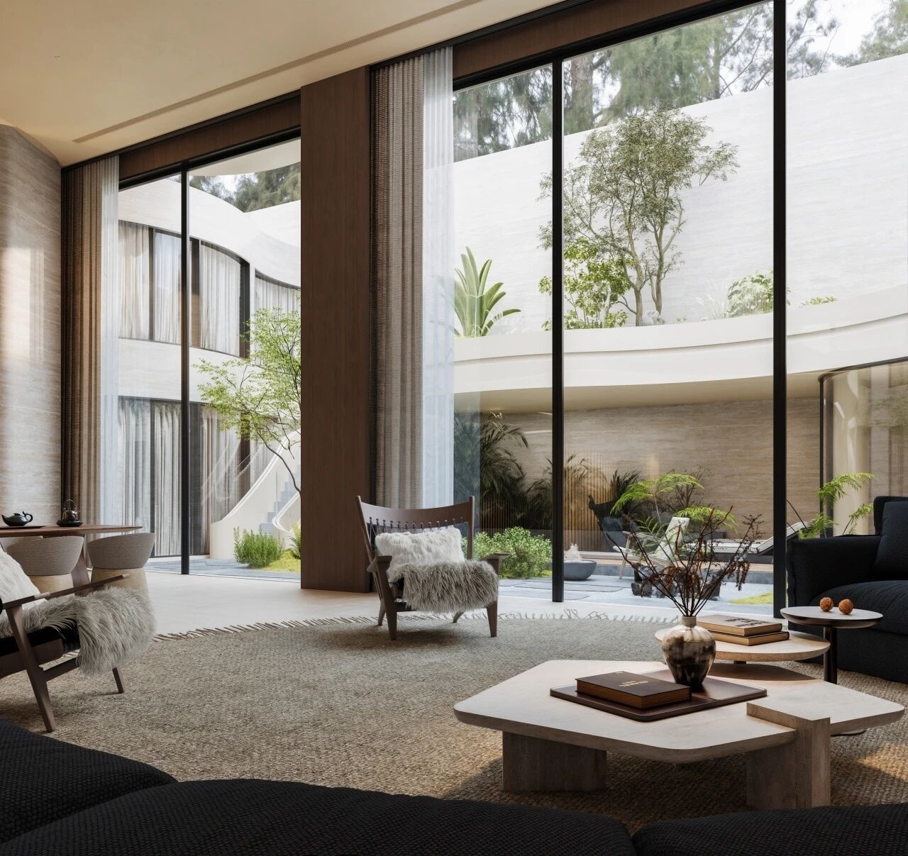 Malaysia Curved Villa Space Planning image 2